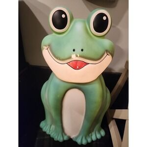 Cracker Barrel Green Frog Blow Mold 23.5"  With Tags Spring Easter‎